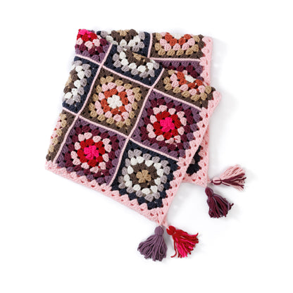 Bernat Crochet Granny A-Go-Go Blanket Tan Pink