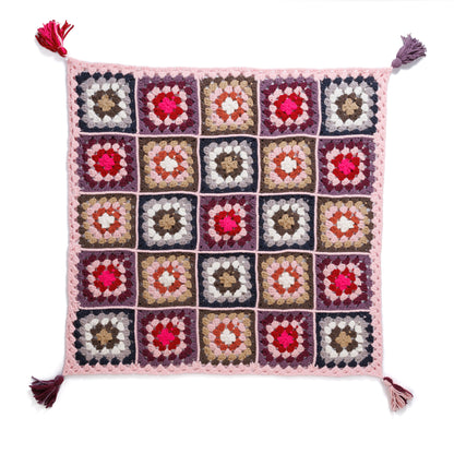 Bernat Crochet Granny A-Go-Go Blanket Tan Pink