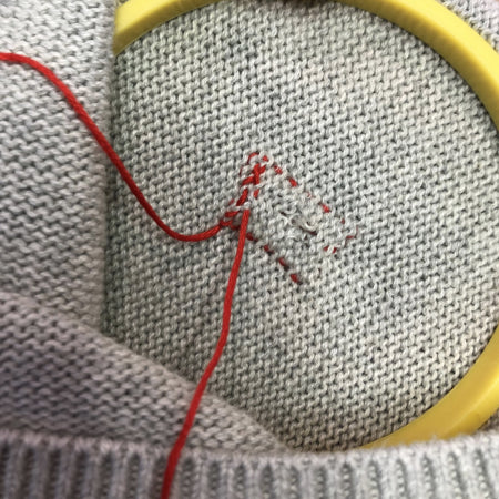 Step 7: Weaving ends front side back