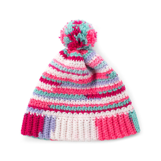 Crochet Hat made in Red Heart All in One Granny Square Yarn