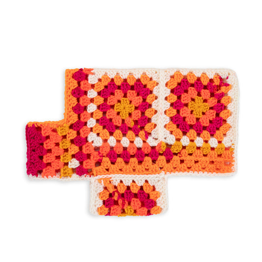 Crochet Sweater made in Red Heart All in One Granny Square Yarn